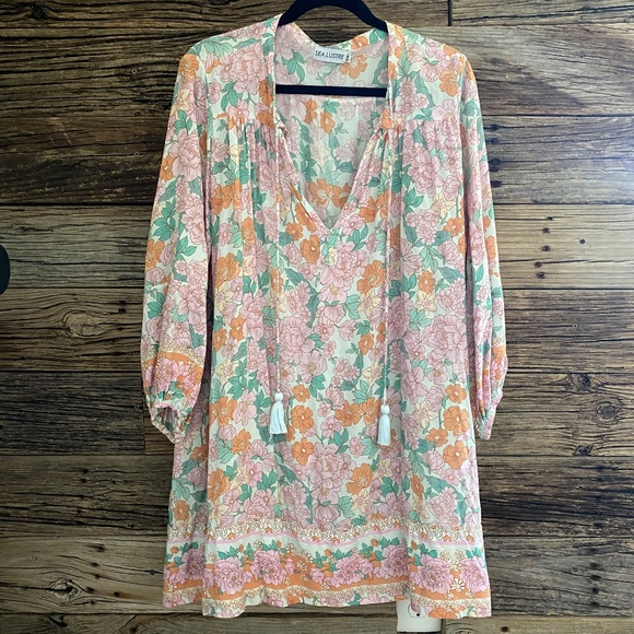 Sea Lustre Paige Mini Tunic Dress in Seaglass - Picture 1 of 5